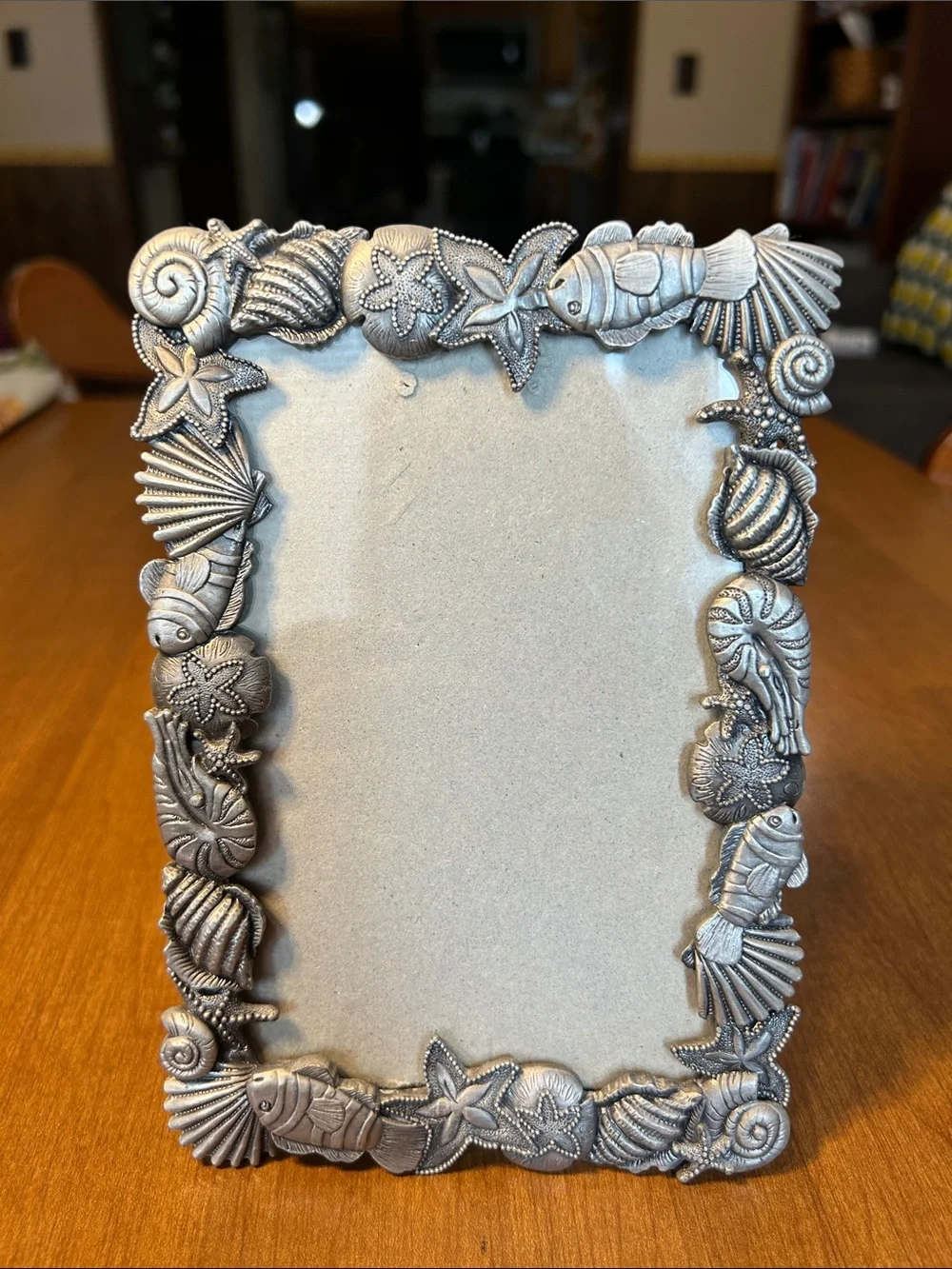Coastal Seashell Decorative Photo Frame in Silver